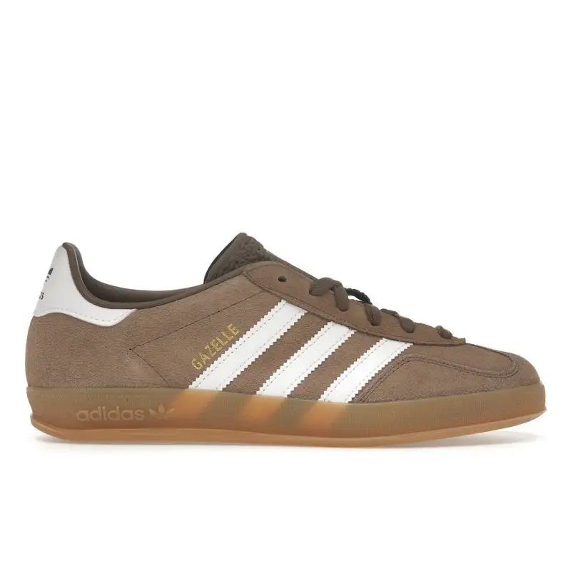 Sneakers Unisex Adidas Gazelle Indoor Earth Strata White Marrone Bianco Nuvola Oro Metallizzato JQ0175 43⅓