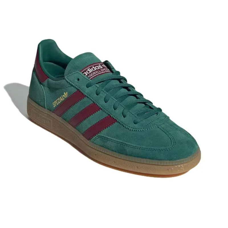 Sneakers Unisex Adidas Handball Spezial Verde Collegiale Rosso Ombra Bianco Sporco IH3841 42 miniatura 5