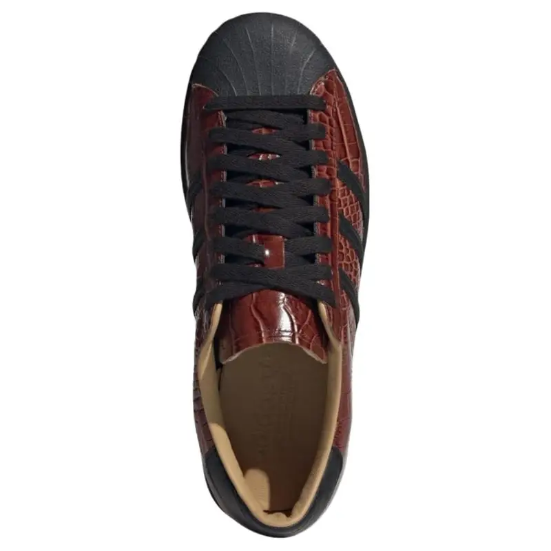 Sneakers Unisex Adidas Superstar Vintage Marrone Volpe Coccodrillo Nero Core-Oro-Beige JQ3258 42 miniatura 4