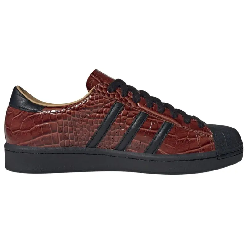 Sneakers Unisex Adidas Superstar Vintage Marrone Volpe Coccodrillo Nero Core-Oro-Beige JQ3258 43⅓ miniatura 2