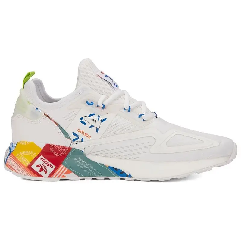 Sneakers Unisex Adidas ZX 2K Boost Loghi Multicolor Bianco Bianco Nuvola Blu GX2718 36 miniatura 3