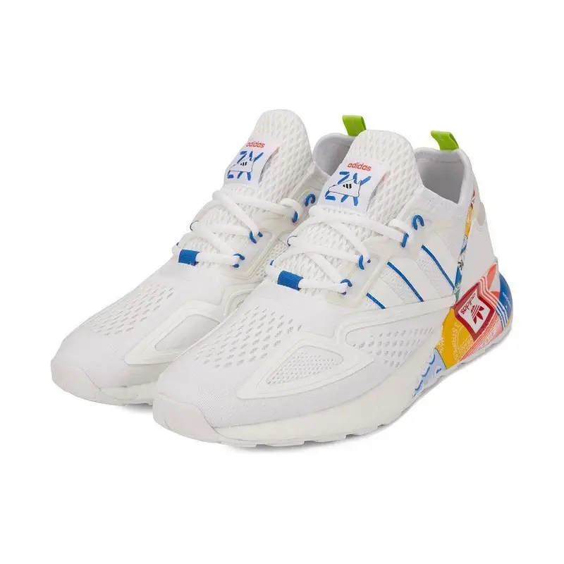 Sneakers Unisex Adidas ZX 2K Boost Loghi Multicolor Bianco Bianco Nuvola Blu GX2718 36 miniatura 4
