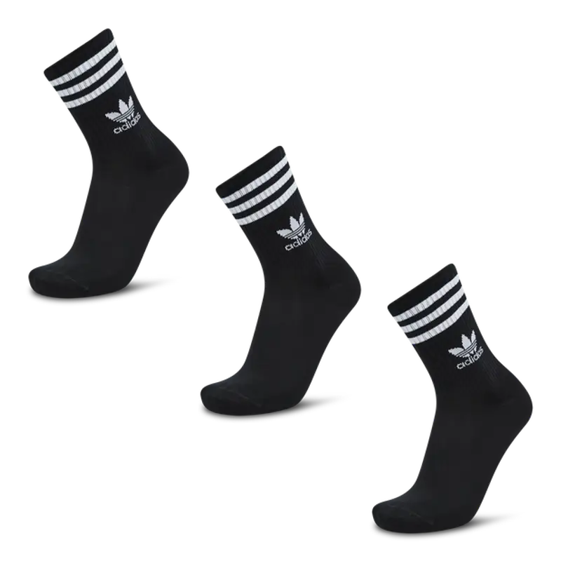 Adidas Solid Crew 3 Pack unisex Calze - Nero - Foot Locker