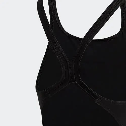 adidas Solid Small Logo Swimsuit, Costume da Bagno Bambine e ragazze, Black / White, 9 miniatura 3