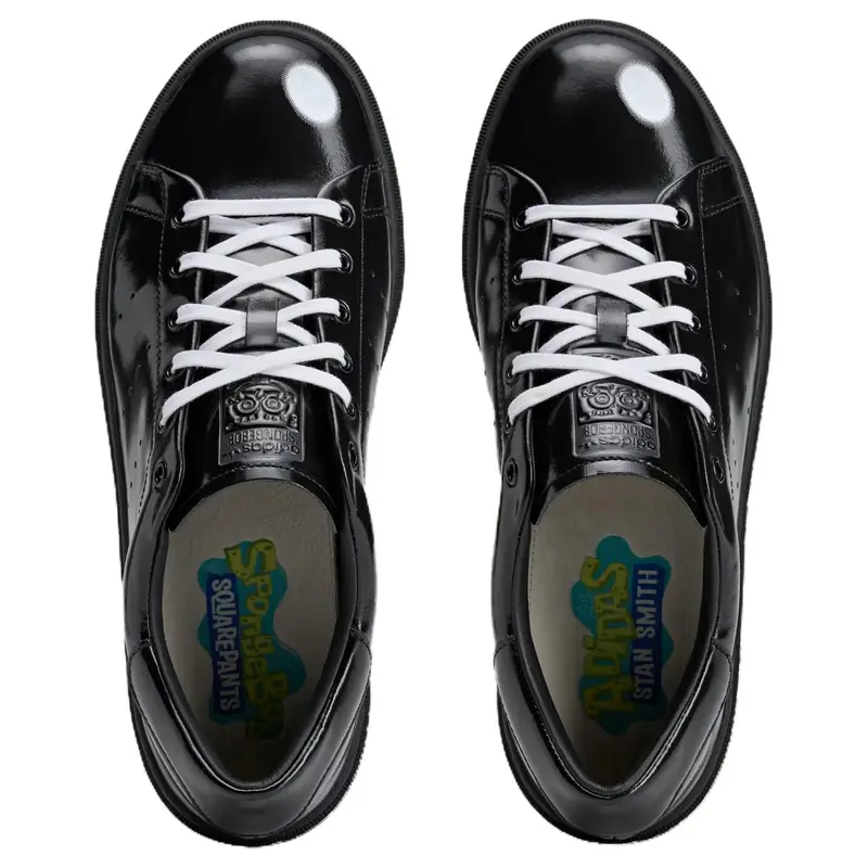 SpongeBob SquarePants x adidas Stan Smith Tempo Libero Sneakers Unisex in Pelle Verniciata Nera Core-Black Cloud-White JQ6779 44⅔ miniatura 2