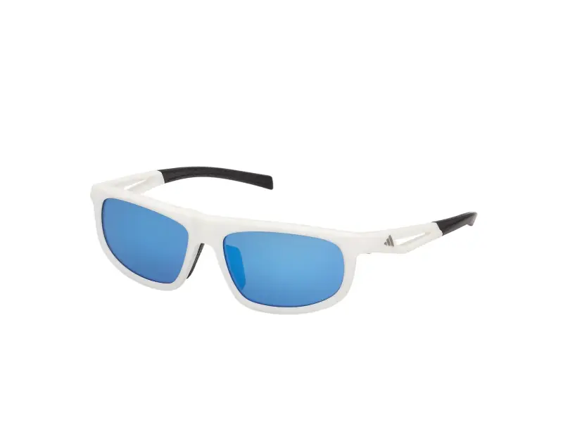 Donna Adidas Sport SP0126 DROMEAS 21X Occhiali da sole Iniettato Bianco Blu Geometrica Normale