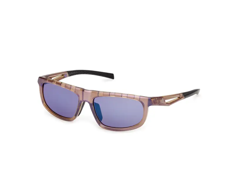 Donna Adidas Sport SP0126 DROMEAS 47Z Occhiali da sole Iniettato Marrone Viola Geometrica Normale