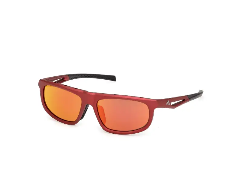 Donna Adidas Sport SP0126 DROMEAS 67L Occhiali da sole Iniettato Rosso Roviex Geometrica Normale