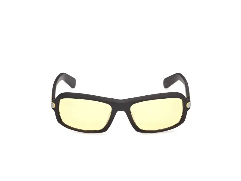 Unisex Adidas Sport OR0144 02E Occhiali da sole Acetato Nero Giallo Squadrata Normale miniatura 2