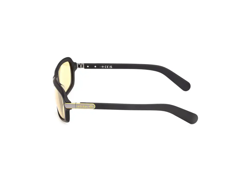 Unisex Adidas Sport OR0144 02E Occhiali da sole Acetato Nero Giallo Squadrata Normale miniatura 3