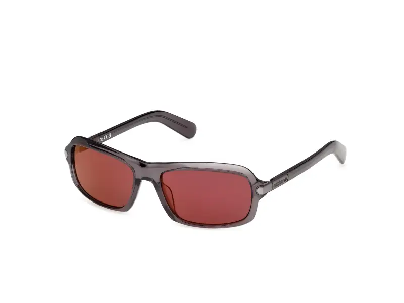 Unisex Adidas Sport OR0144 20U Occhiali da sole Acetato Grigio Bordeaux Squadrata Normale