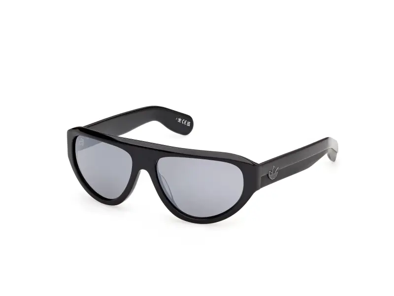 Unisex Adidas Sport OR0146 01C Occhiali da sole Acetato Nero Fumo Pilot Normale