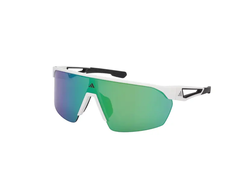 Adidas Sport Unisex SP0103 ADIDAS ANEMO 21Q Occhiali da sole Iniettato Bianco Verde Maschera Normale