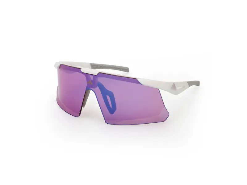 Unisex SP0107 ADIDAS DUNAMIS EVO-S 21Z Occhiali da sole Iniettato Bianco Viola Maschera Normale