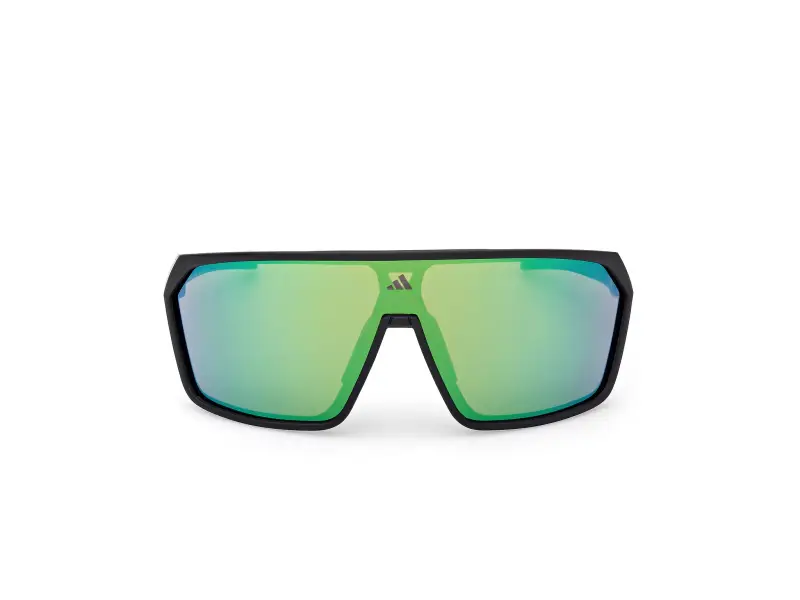 Unisex SP0108 02Q Occhiali da sole Iniettato Nero Verde Maschera Normale miniatura 2