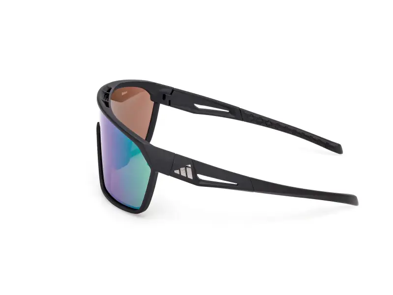 Unisex SP0108 02Q Occhiali da sole Iniettato Nero Verde Maschera Normale miniatura 3