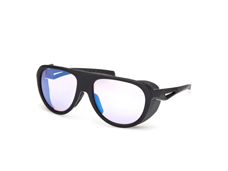 Unisex SP0110 02X Occhiali da sole Iniettato Nero Blu Pilot Fotocromatiche