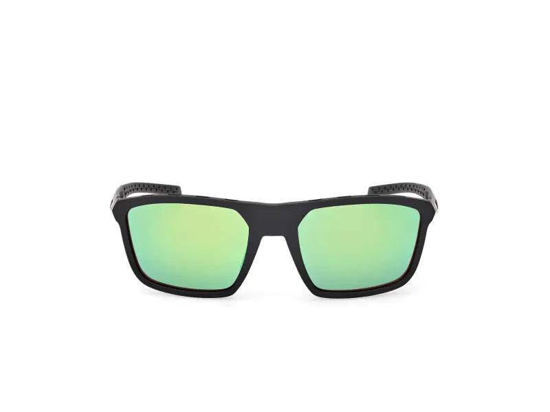 Unisex SP0111 02Q Occhiali da sole Iniettato Nero Verde Squadrata Normale miniatura 2