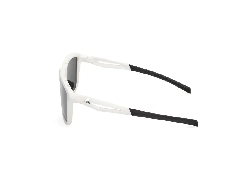 Unisex SP0111 21D Occhiali da sole Iniettato Bianco Fumo Squadrata Polarizzata miniatura 3