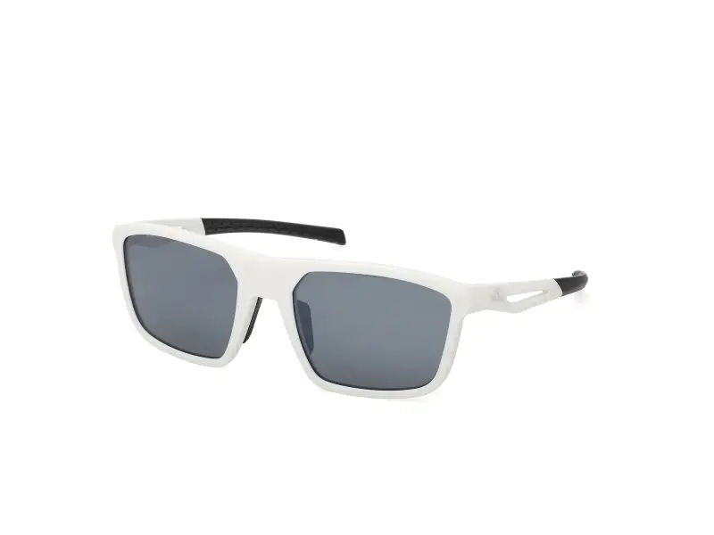 Unisex SP0111 21D Occhiali da sole Iniettato Bianco Fumo Squadrata Polarizzata