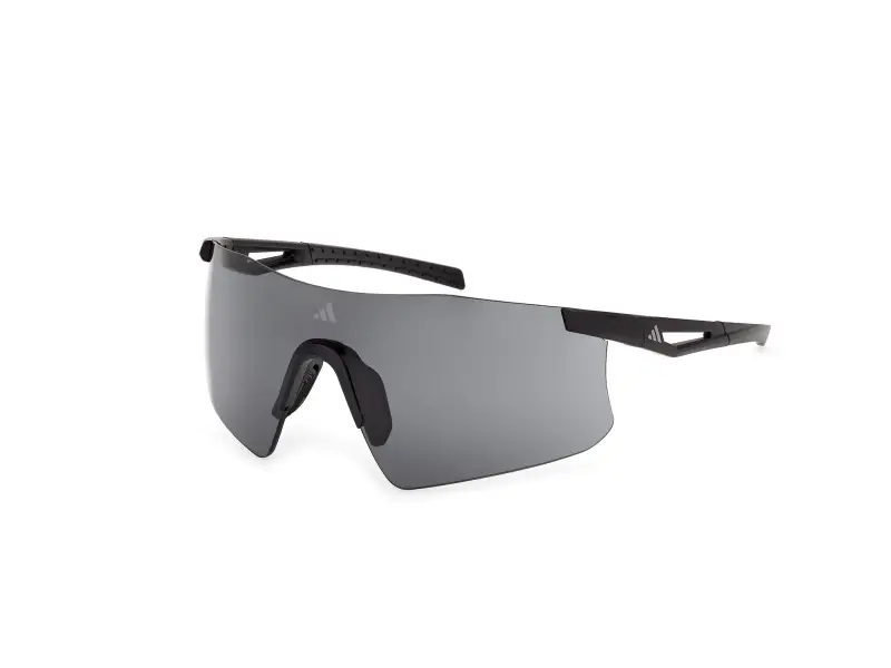 Uomo Adidas Sport SP0122 KAPHIROS 02A Occhiali da sole Iniettato Nero Fumo Maschera Normale