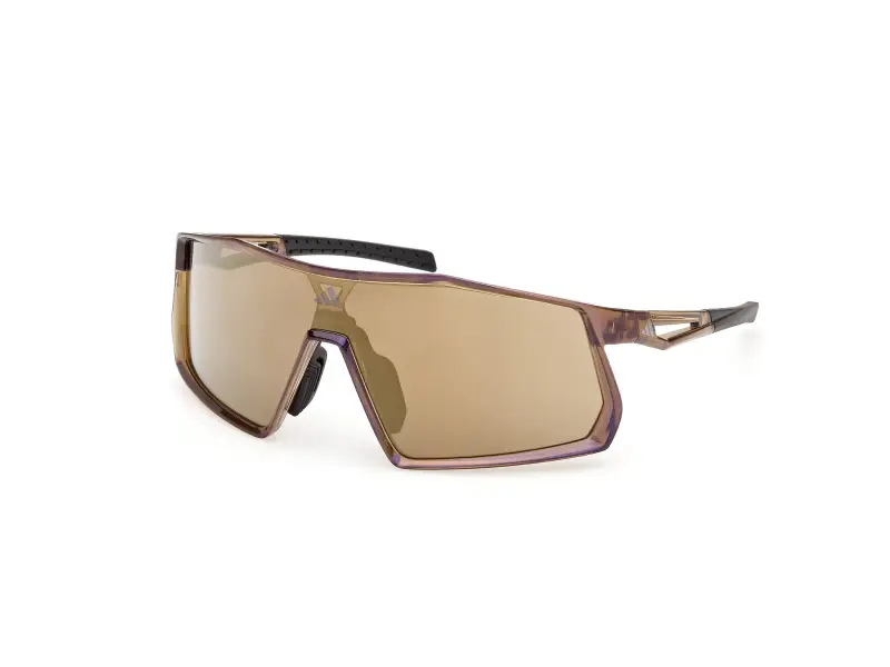 Uomo Adidas Sport SP0123 KENTRO 47G Occhiali da sole Iniettato Marrone Marrone Maschera Normale