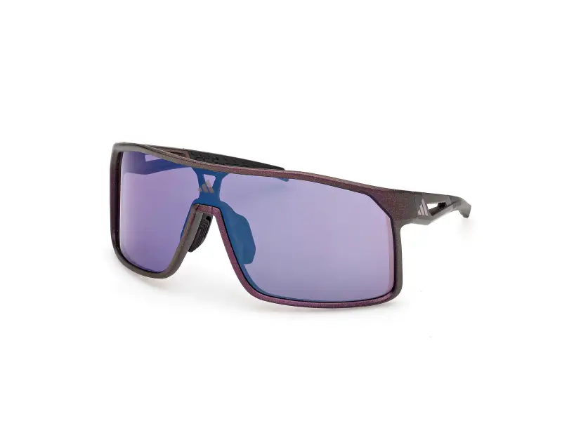 Uomo Adidas Sport SP0124 ALKATOR 82Z Occhiali da sole Iniettato Viola Viola Maschera Normale