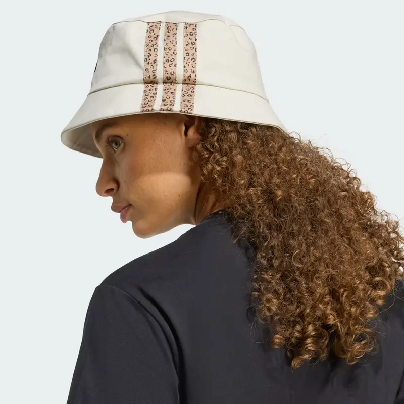 Sportswear Cappello da pescatore con grafica leopardata a 3 strisce Beige miniatura 2