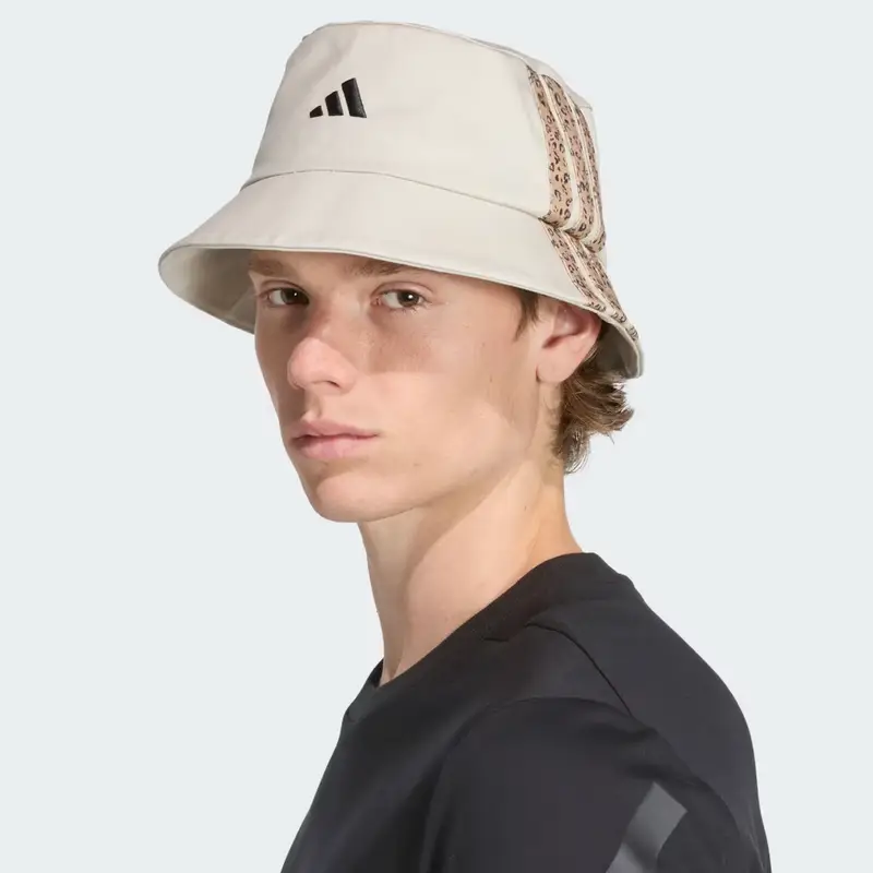 Sportswear Cappello da pescatore con grafica leopardata a 3 strisce Beige
