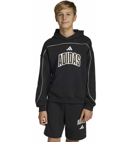 Stadium French Terry Jr - felpa con cappuccio - ragazzo Black