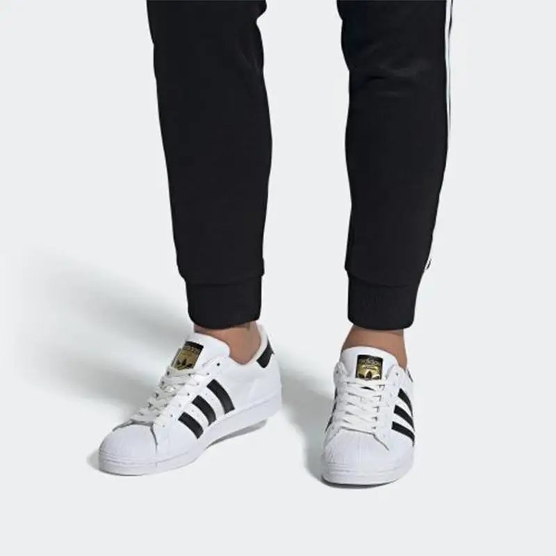 Adidas Sneakers unisex Superstar bianco e nero in pelle miniatura 5