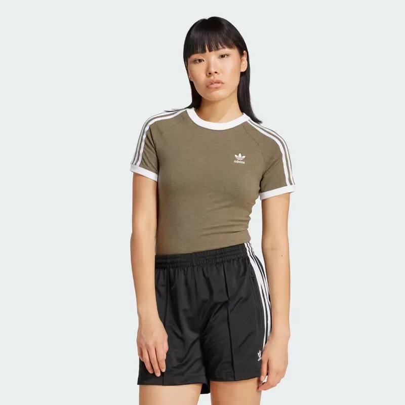 T-shirt 3-Stripes Slim Raglan Olive Strata Mel