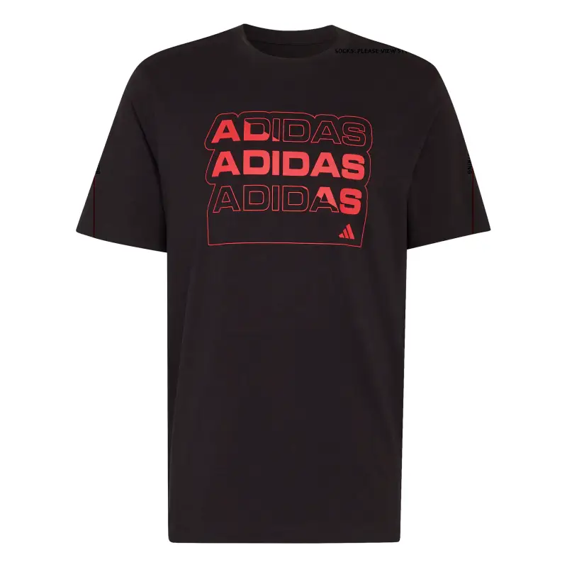 T-shirt adidas Graphic Multi Linear Logo Graphic Noir