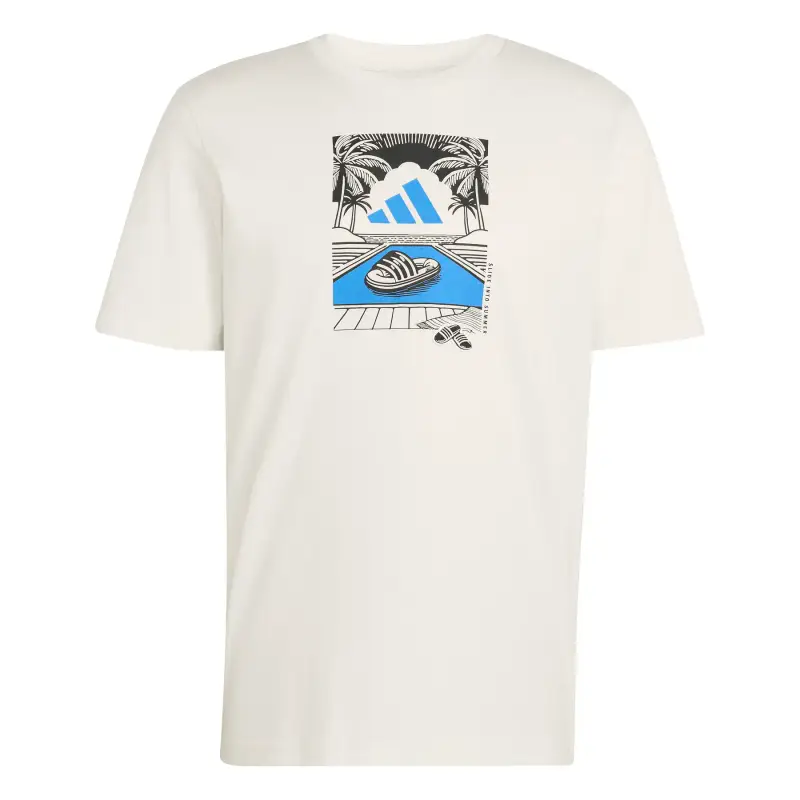 T-shirt adidas Summer Slides Relax Graphic Blanc
