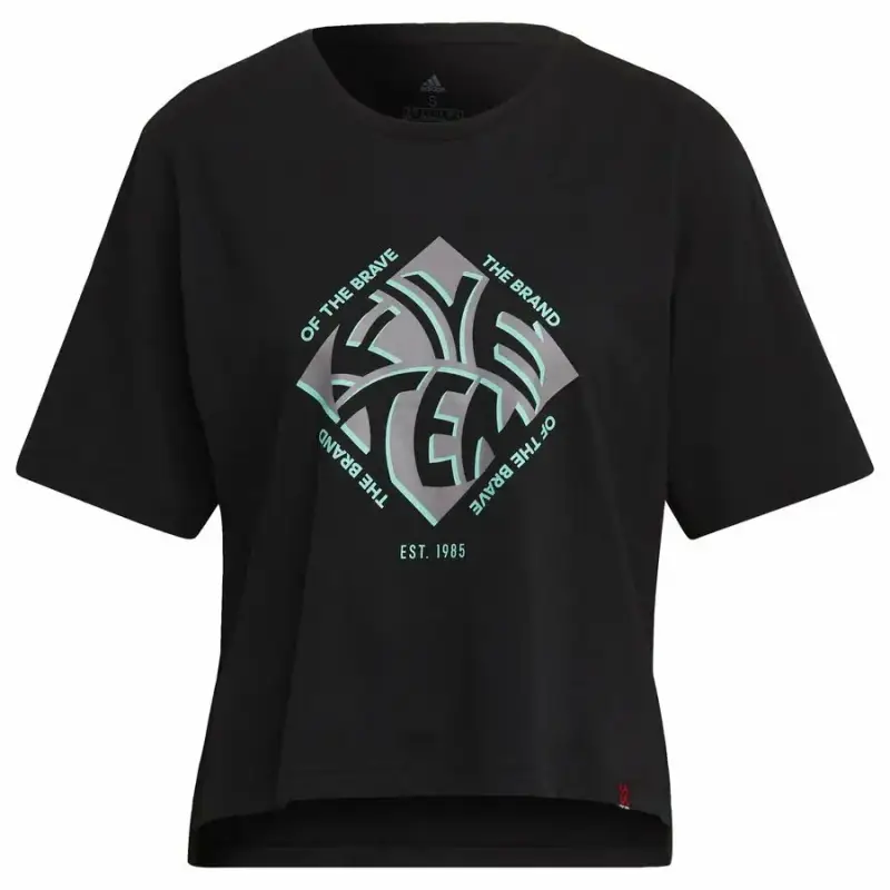 T-shirt da donna Adidas Five Ten Cropped Graphic Noir
