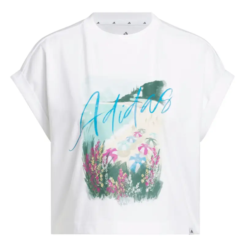 T-shirt da donna adidas Summer Romance Graphic Blanc