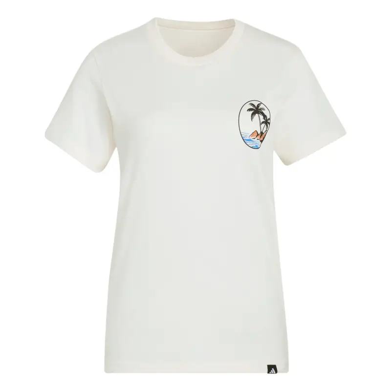 T-shirt da donna adidas Summer Slide Graphic Blanc