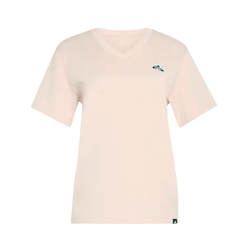 T-shirt da donna con scollo a V adidas Summer Slide Graphic Rose
