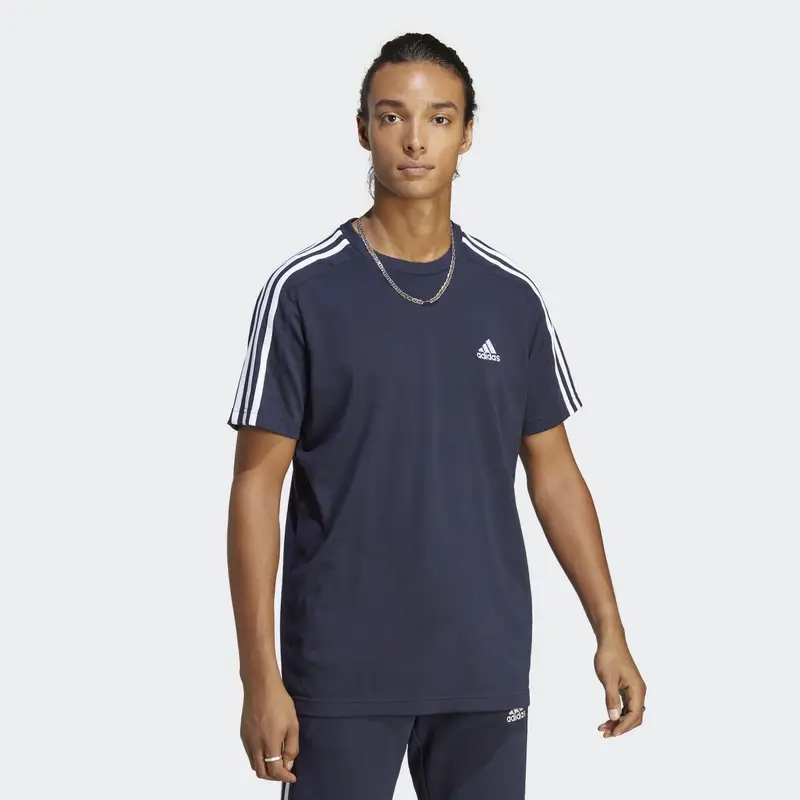 T-shirt Essentials Single Jersey 3-Stripes | Adidas Blu petrolio