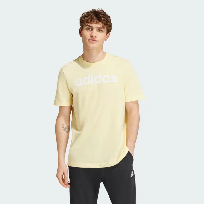 T-shirt Essentials Single Jersey Linear Embroidered Logo | Adidas Giallo