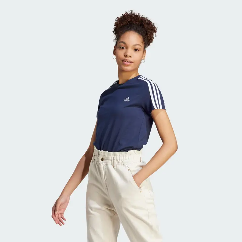 T-shirt LOUNGEWEAR Essentials Slim 3-Stripes | Adidas Blu petrolio