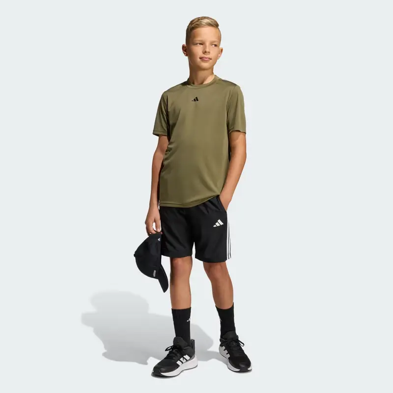 T-shirt Train Essentials Logo Regular Fit Junior Olive Strata miniatura 3