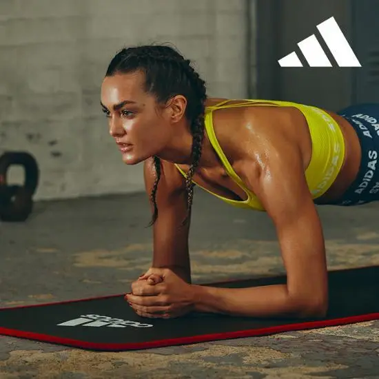 Tappetino per allenamento addominali Adidas 10mm 2 colori Red (including strap) miniatura 2