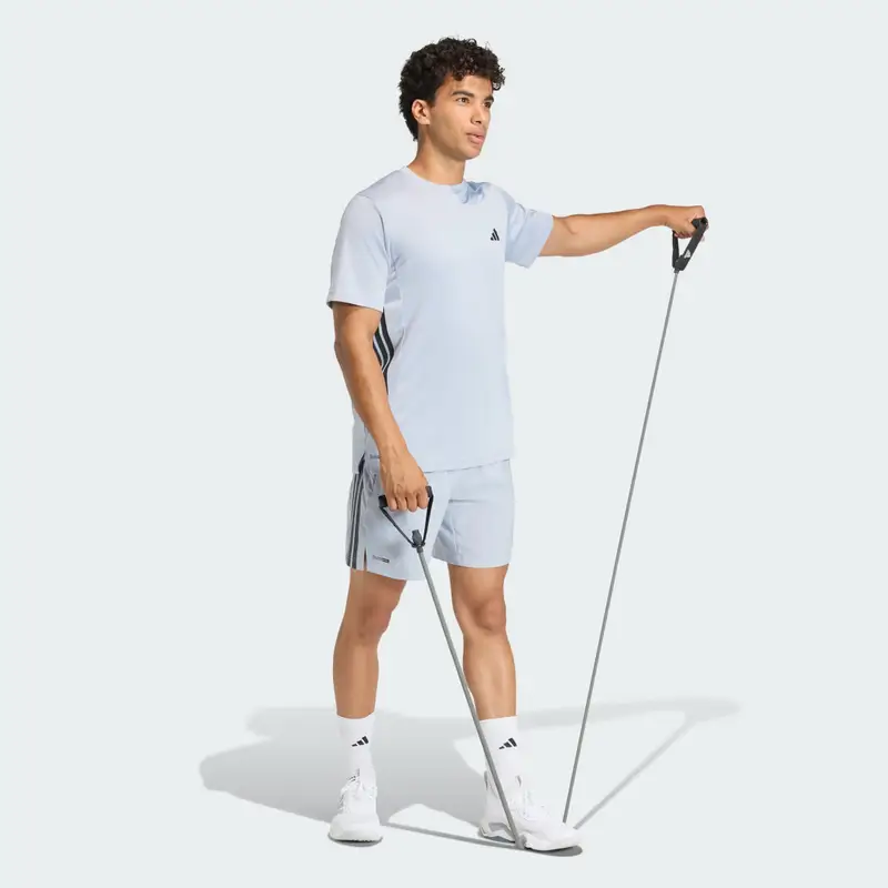 TECH ESSENTIALS SHORT DA ALLENAMENTO A 3 strisce Halo Silver miniatura 3