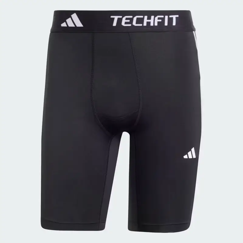 TECHFIT calzamaglia corta a compressione per allenamento con 3 strisce Black miniatura 4