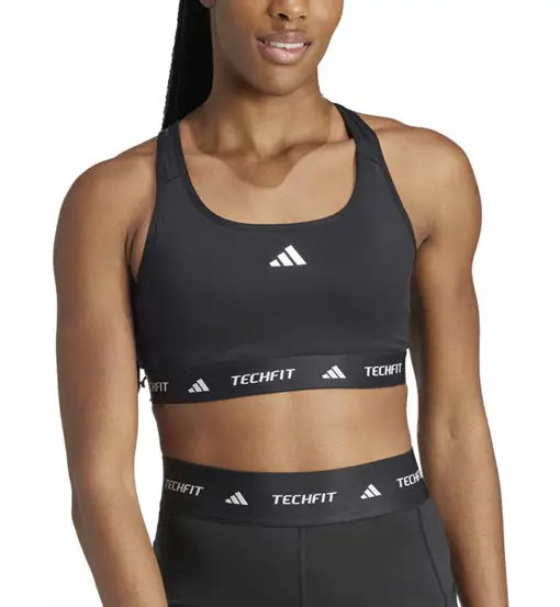 Techfit W - reggiseno sportivo medio sostegno - donna Black