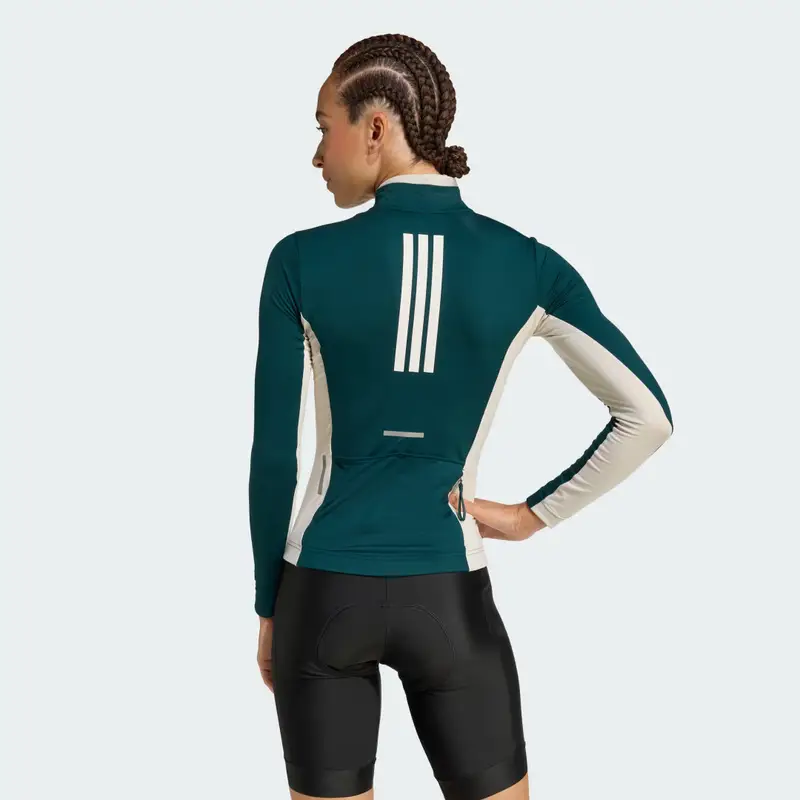 Tempo Maglia da ciclismo a maniche lunghe 3 Strisce Green miniatura 2