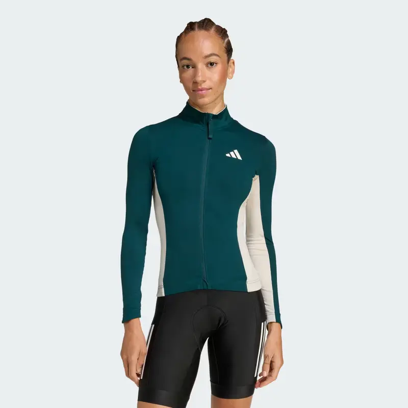 Tempo Maglia da ciclismo a maniche lunghe 3 Strisce Green