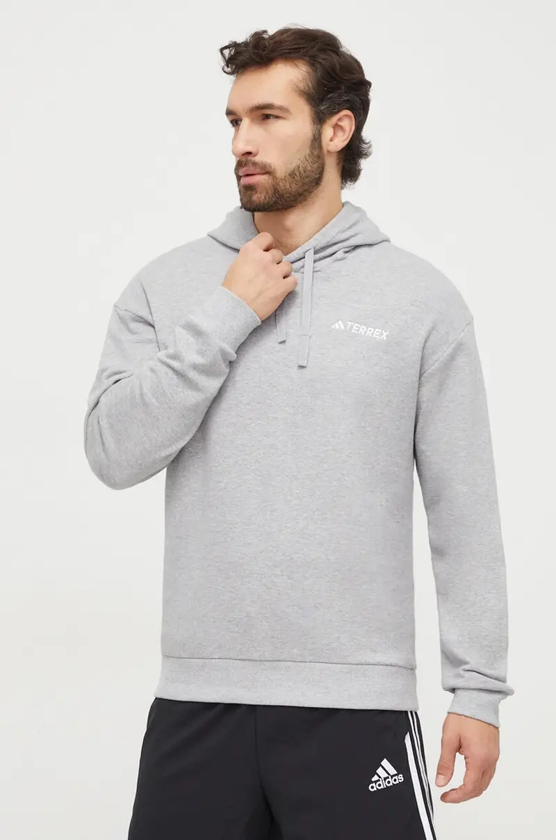 felpa da sport colore grigio con cappuccio IB6564