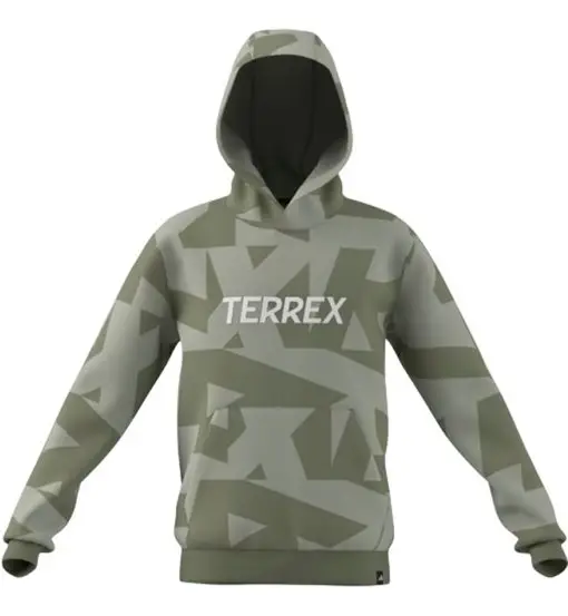 K Terrex Multi Printed Logo Hoodie - felpa con cappuccio - bambino Green